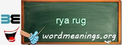 WordMeaning blackboard for rya rug